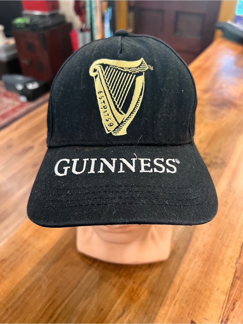 Guinness Black Cap with Gold Harp and White Wordmark